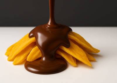 Šokoladu glaistyti mangai 4 Glaistyti cukruoti mangai gamyba 1