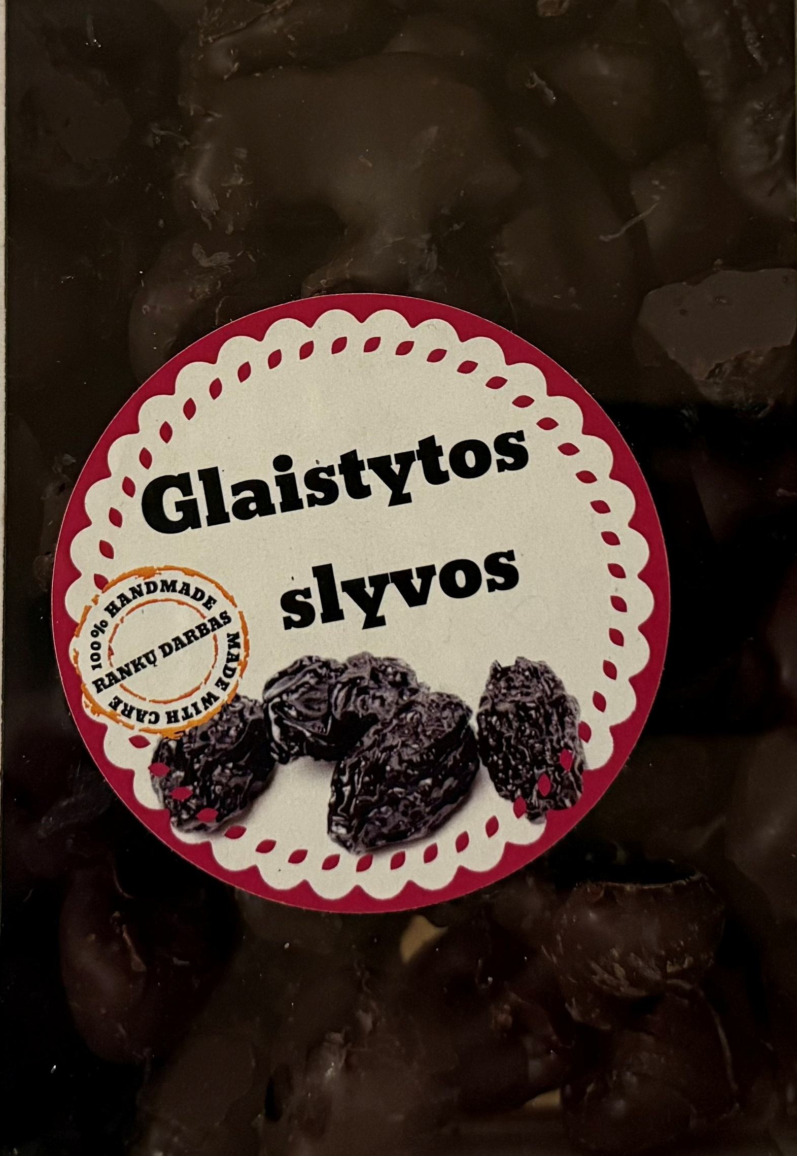 Šokoladu glaistyti slyvos 6 Glaistytos slyvos dezute