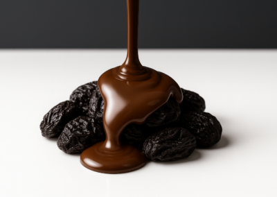 Šokoladu glaistyti slyvos 2 Glaistytos slyvos gamyba 1