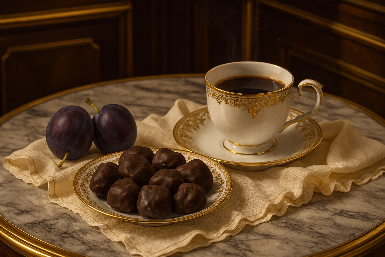 Šokoladu glaistyti slyvos 1 Glaistytos slyvos