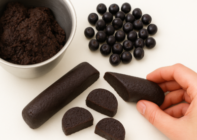 Aronijų uogų marmeladinės puselės 2 Marmeladiniai saldainiai su aronijomis gamyba 1