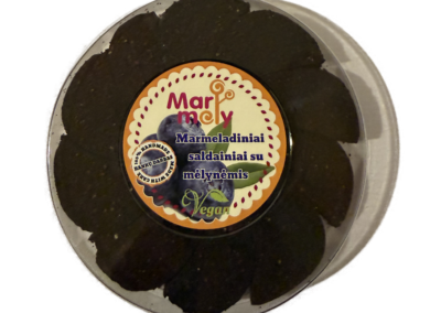 Mėlynių uogų marmeladinės puselės 7 Marmeladiniai saldainiai su melynemis dezute