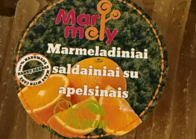 Marmeladiniai siaudeliai su apelsinais dezute