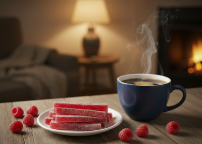 Marmeladiniai šiaudeliai su avietėmis 3 Marmeladiniai siaudeliai su avietemis