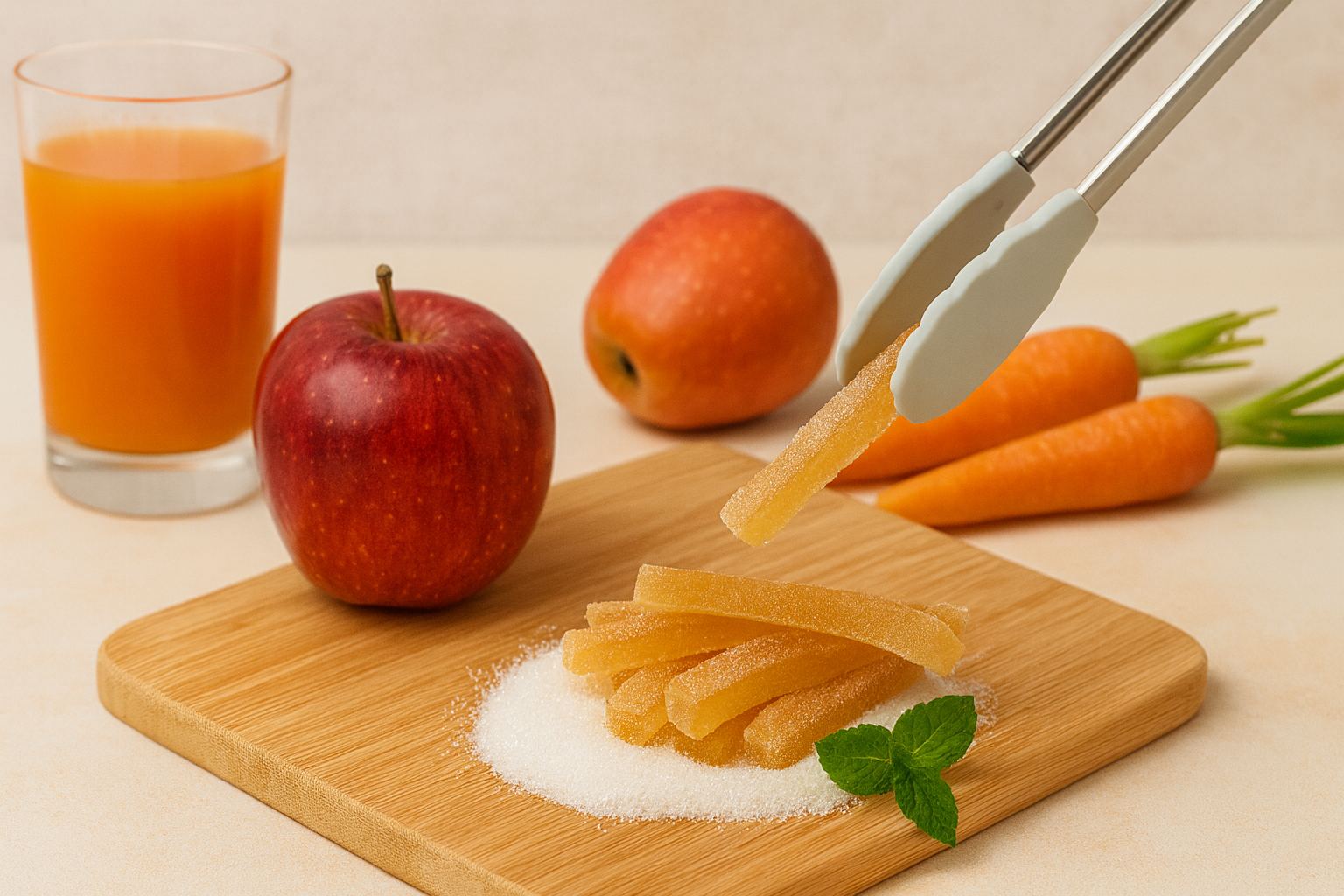 Marmeladiniai šiaudeliai 9 Marmeladiniai siaudeliai su obuoliu morku sultymis gamyba