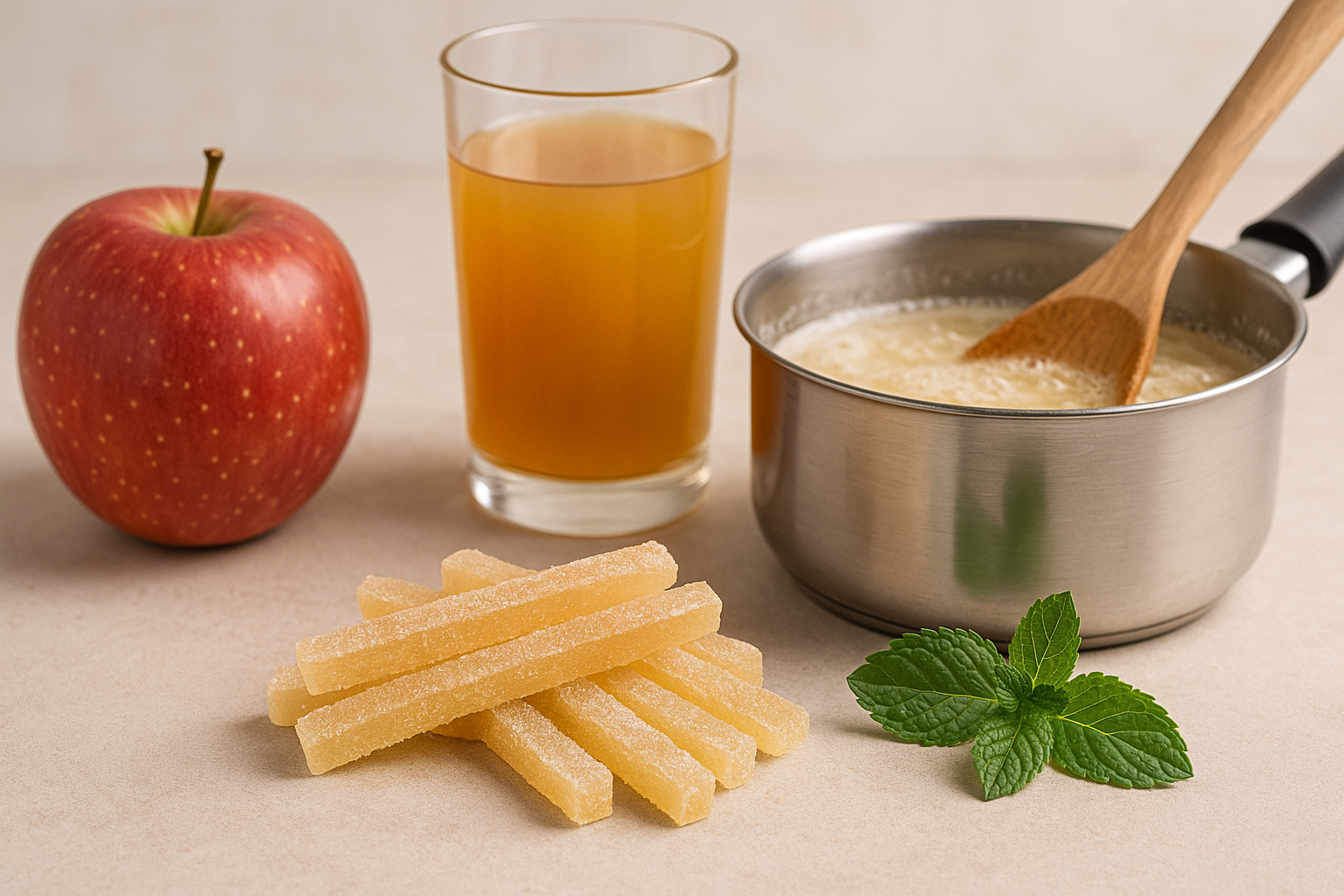 Marmeladiniai šiaudeliai 8 Marmeladiniai siaudeliai su obuoliu sultymis su metomis gamyba