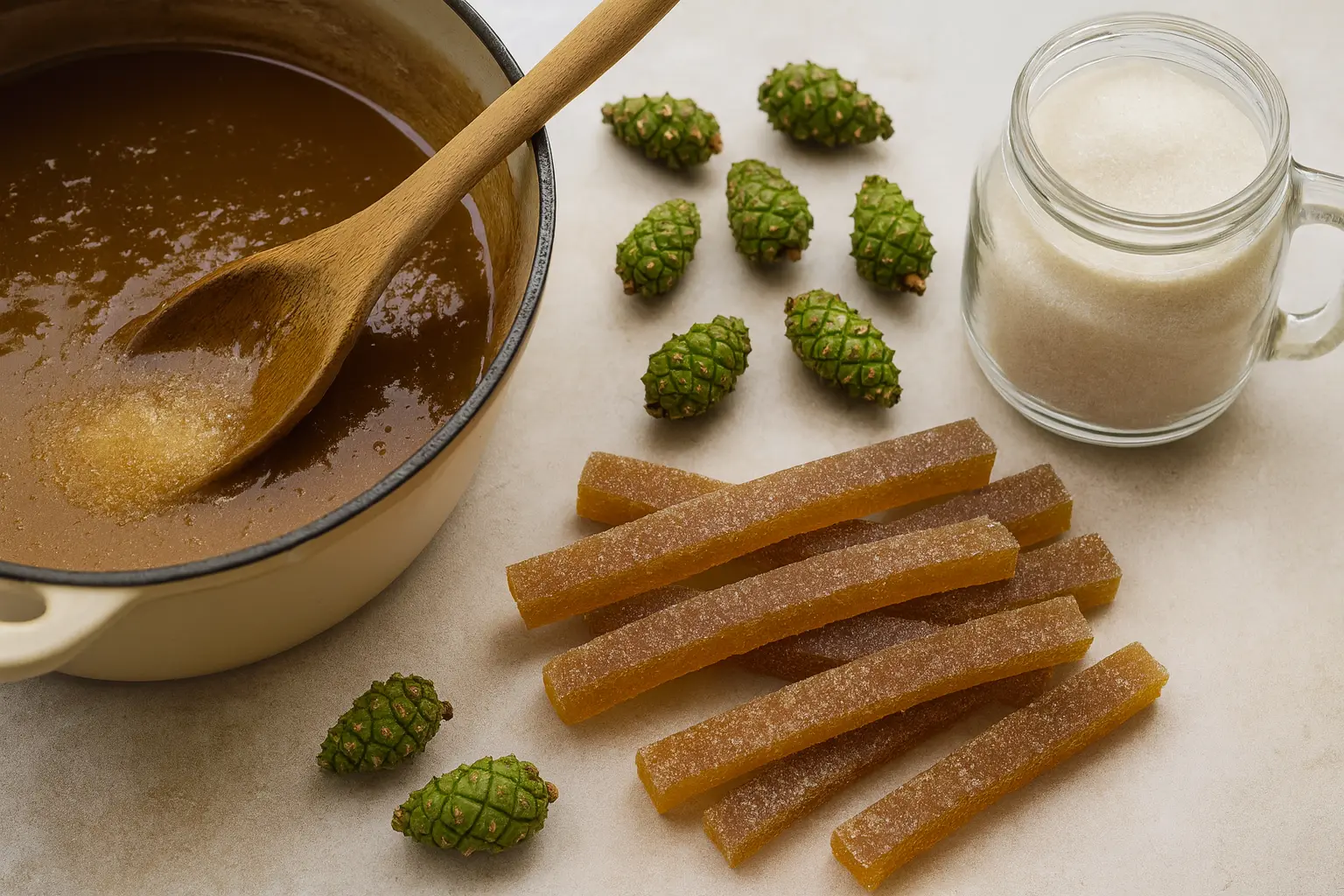 Marmeladiniai šiaudeliai 10 Marmeladiniai siaudeliai su pusu kankoreziu sirupu gamyba