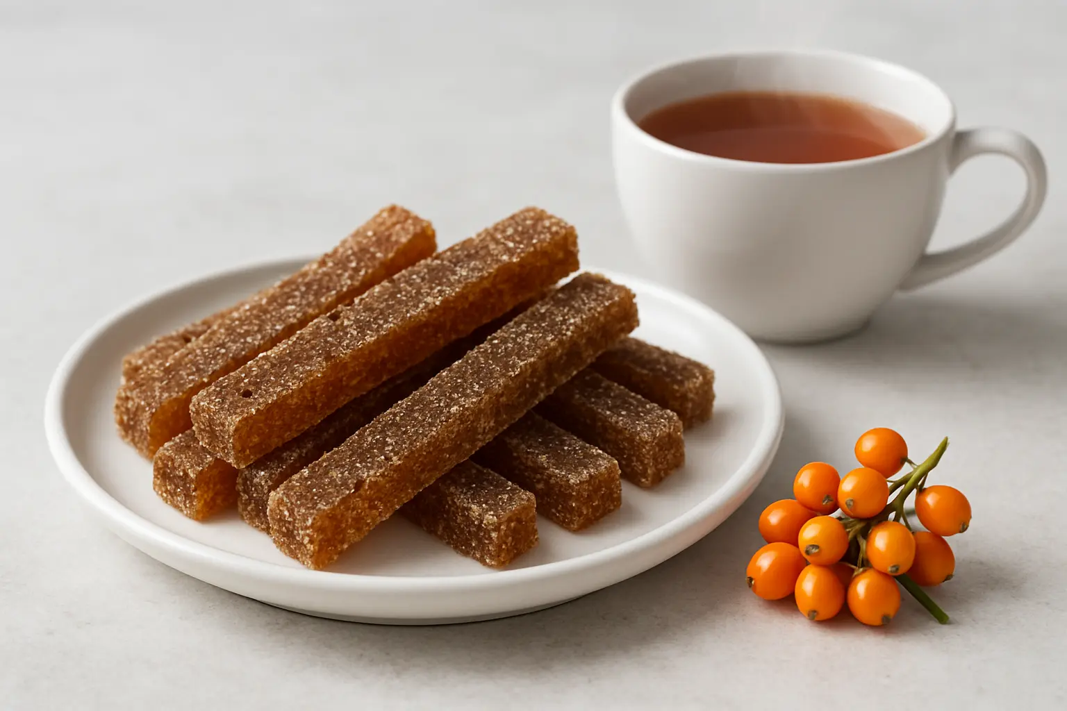 Marmeladiniai šiaudeliai su šaltalankių uogomis 1 Marmeladiniai siaudeliai su saltalankiu uogomis