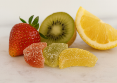 Vaisių sulčių marmeladiniai puselės 4 Marmeladiniai vaisiu skonio