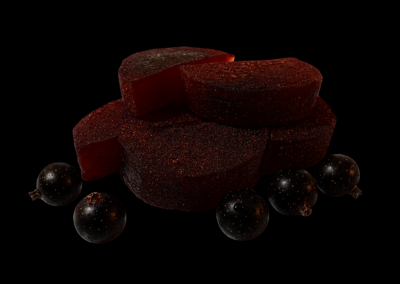 Juodųjų serbentų marmeladinės puselės 5 Saldainiai su juodaisiais serbentais