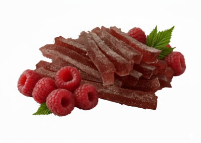 Marmeladiniai šiaudeliai su avietėmis 2 Siaudeliai su avietciu uogomis