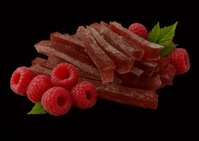 Marmeladiniai šiaudeliai su avietėmis 5 Siaudeliai su avietemis