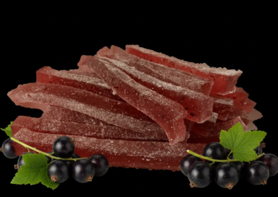 Marmeladiniai šiaudeliai su juodaisiais serbentais 5 Siaudeliai su juodaisiais serbentais