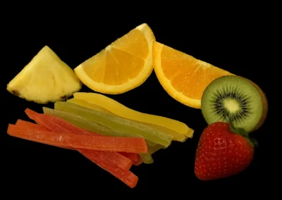 Vaisių sulčių marmeladiniai šiaudeliai 4 Siaudeliai vaisiu