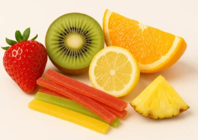 Vaisių sulčių marmeladiniai šiaudeliai 2 Siaudeliai vaisiu skonio