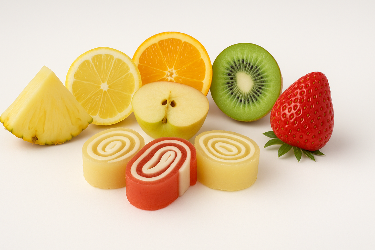 Marmeladiniai saldainiai 8 Suktinukai vaisiu skonio