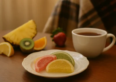 Vaisių sulčių marmeladinės skiltelės 4 Vaisiu sulciu marmelado skilteles