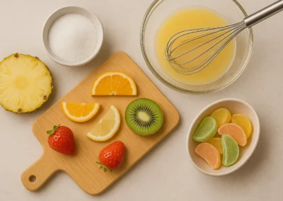 Vaisių sulčių marmeladinės skiltelės 2 Vaisiu sulciu marmelado skilteles gamyba